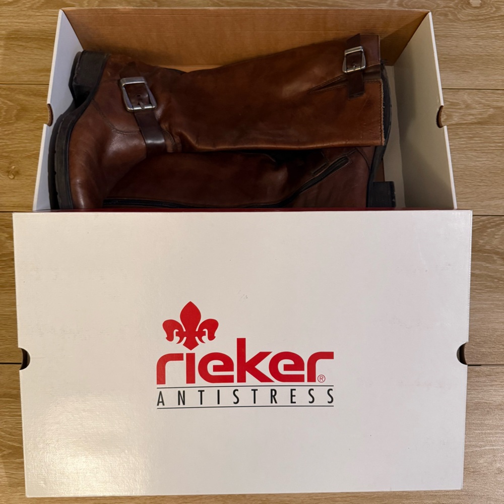 Reiker Brown Leather Boots Size 8.5 Womens - Picture 3 of 4